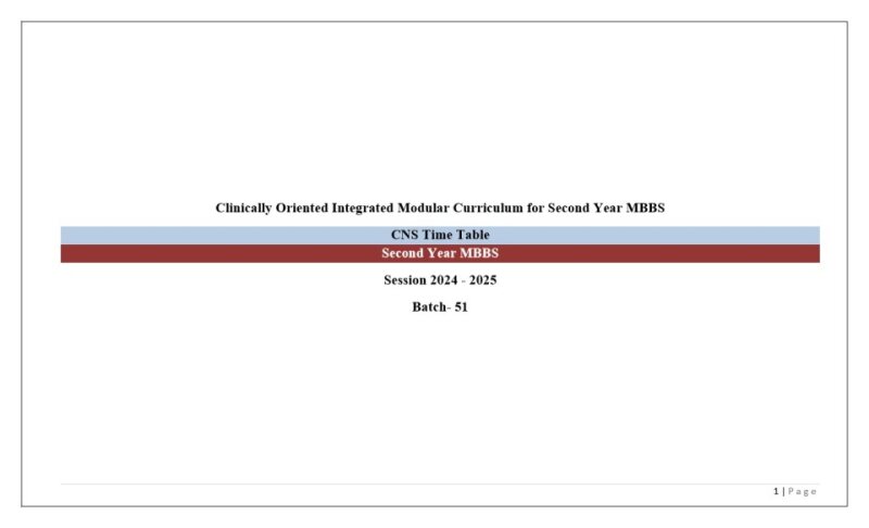 CNS Module-I Timetable 2025 2nd Year MBBS.pdf