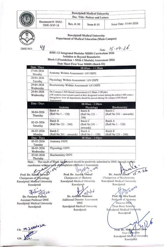 MSK-I Module-Exam Date Sheet 2026.jpeg