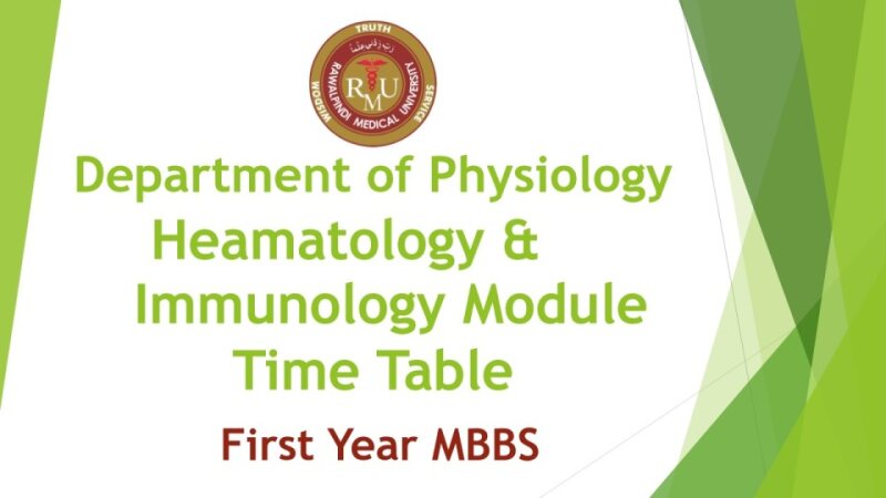 Heamatology & Immunology Module Time Table for First Year MBBS 2025.pdf