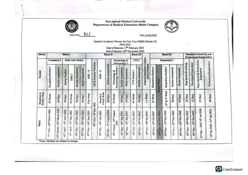 Academic Calendar First & Second Year MBBS 2025.pdf