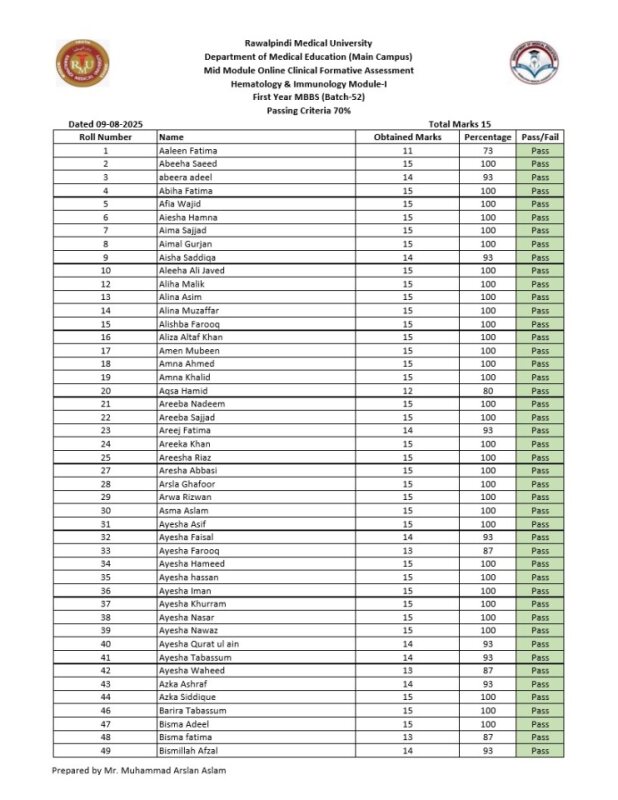 Hematology and Immunology Module-I Mid Module Online Clinical Formative Assessment For First Year MBBS (Bat.pdf