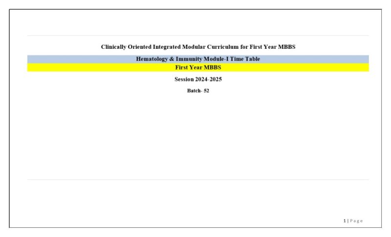 Final Hematology and Immunology Module Timetable 2025 1st Year MBBS.pdf