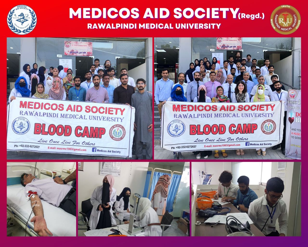 A blood camp at Watim Medical & Dental College, Rawat, Rawalpindi on 24th May, 2023 and collected 71 blood bags for Thalassemic patients