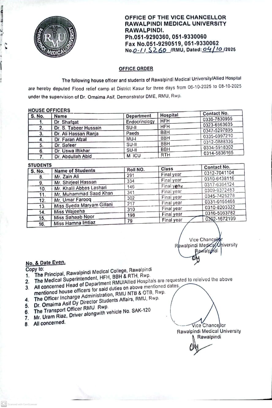 deputation for flood