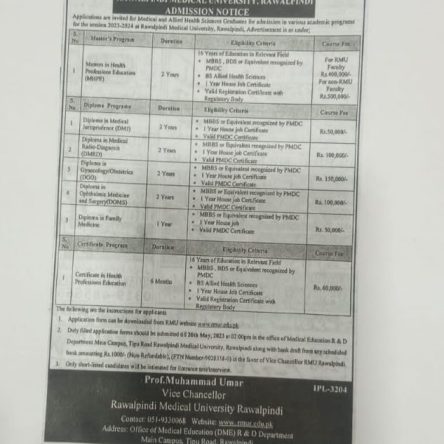 Admission Notice for Medical Graduates final ADD